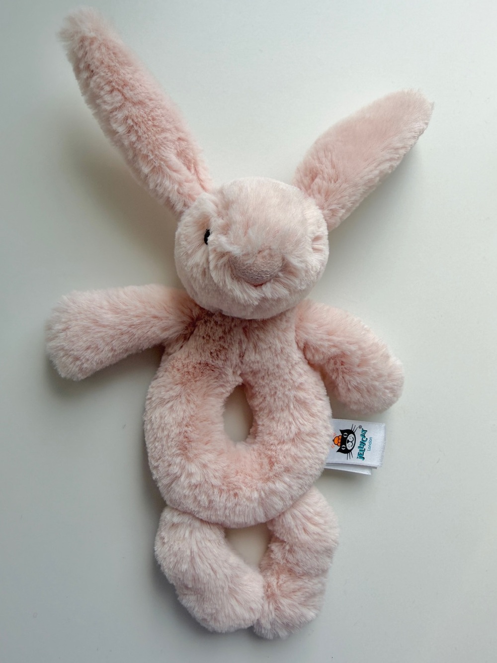 Jellycat Pink Bunny Baby Rattle / Ring Plush Lovey 🐰🩷